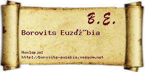 Borovits Euzébia névjegykártya